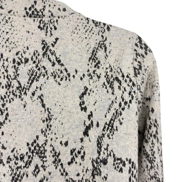 M&S Collection Snakeskin Long Sleeve Midi Sheath Knit Dress Beige Mock Neck sz 8 - Picture 13 of 16